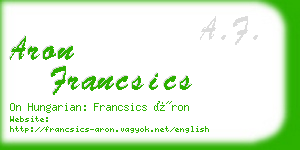 aron francsics business card